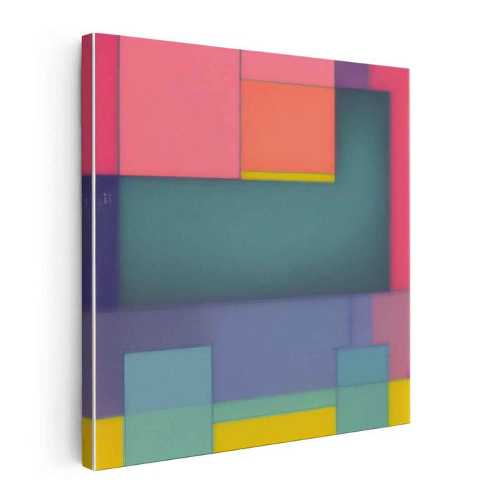 Ethereal Melody: Geometric Abstraction in Soft Pastels Canvas Art