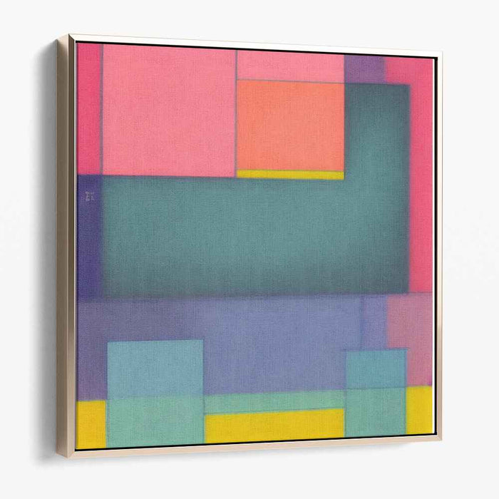 Ethereal Melody: Geometric Abstraction in Soft Pastels Canvas Art