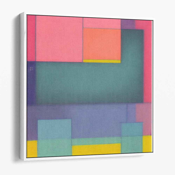 Ethereal Melody: Geometric Abstraction in Soft Pastels Canvas Art