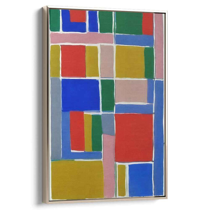Abstract Harmony Gridscape: Modernist Grid Composition Canvas Art