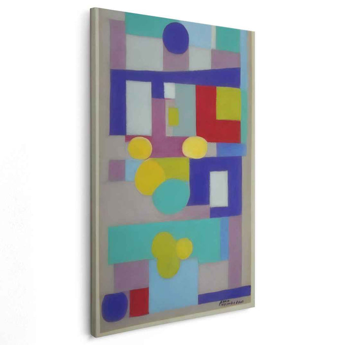 Pastel Prism Realm: Serene Abstract Geometric Canvas Art