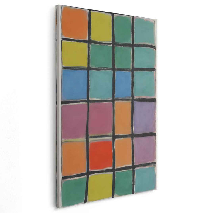 Color Fusion: Abstract Color Grid Canvas Art Print