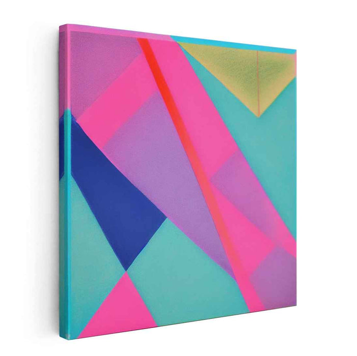 Pastel Dreamscape Fusion: Turquoise and Pink Abstract Canvas Art Print