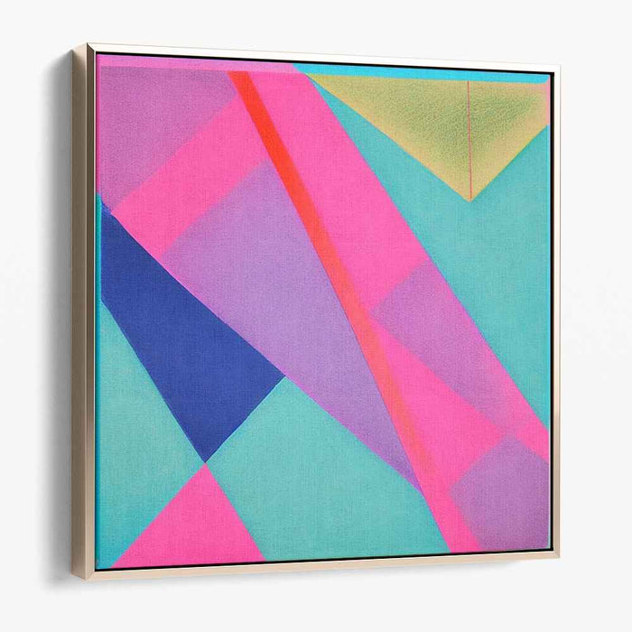 Pastel Dreamscape Fusion: Turquoise and Pink Abstract Canvas Art Print