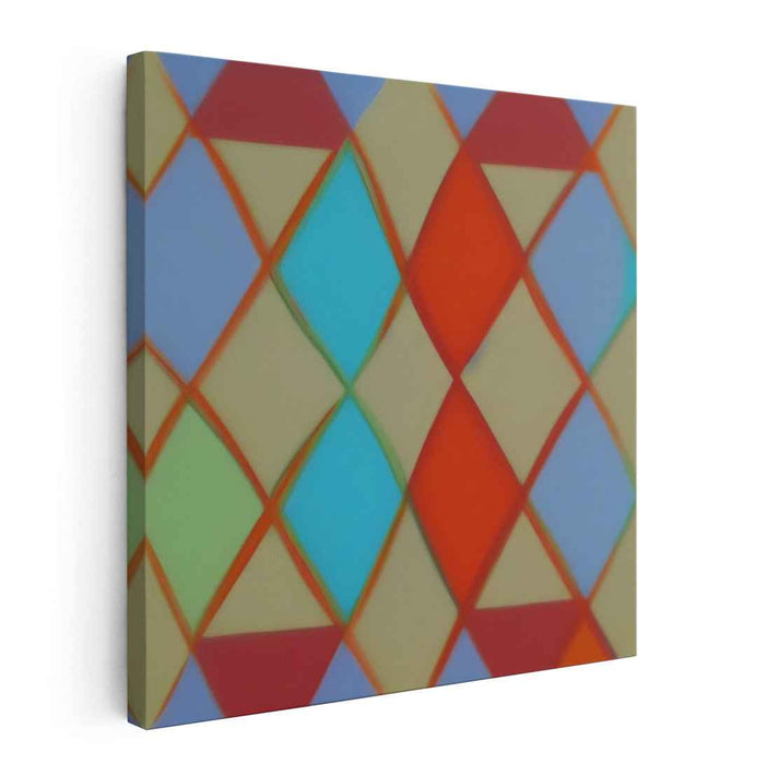 Fusion of Spectrum Patterns: Colorful Abstract Geometric Canvas Art