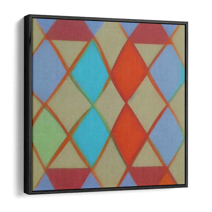 Fusion of Spectrum Patterns: Colorful Abstract Geometric Canvas Art