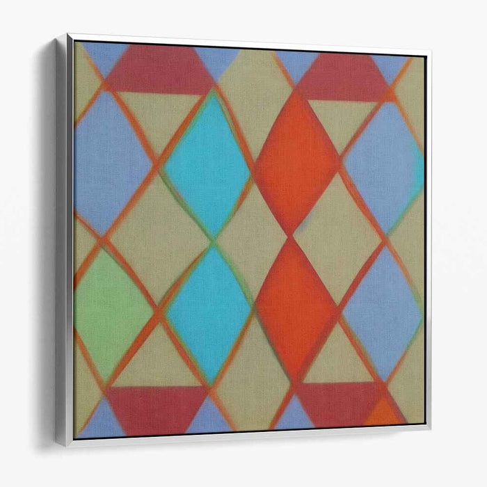 Fusion of Spectrum Patterns: Colorful Abstract Geometric Canvas Art