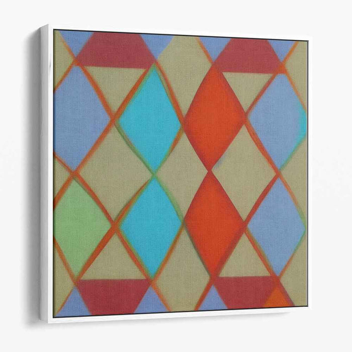 Fusion of Spectrum Patterns: Colorful Abstract Geometric Canvas Art