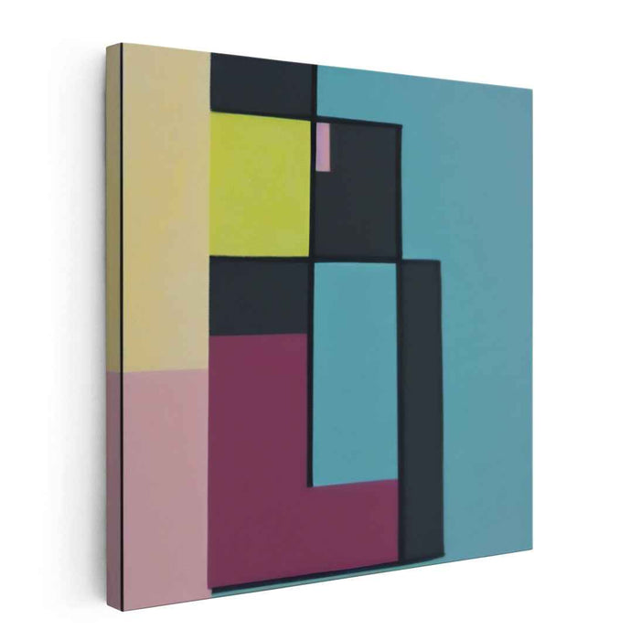Vibrant Spectrum Mosaic Dream: Bold Color Block Abstract Canvas Art