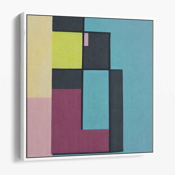 Vibrant Spectrum Mosaic Dream: Bold Color Block Abstract Canvas Art