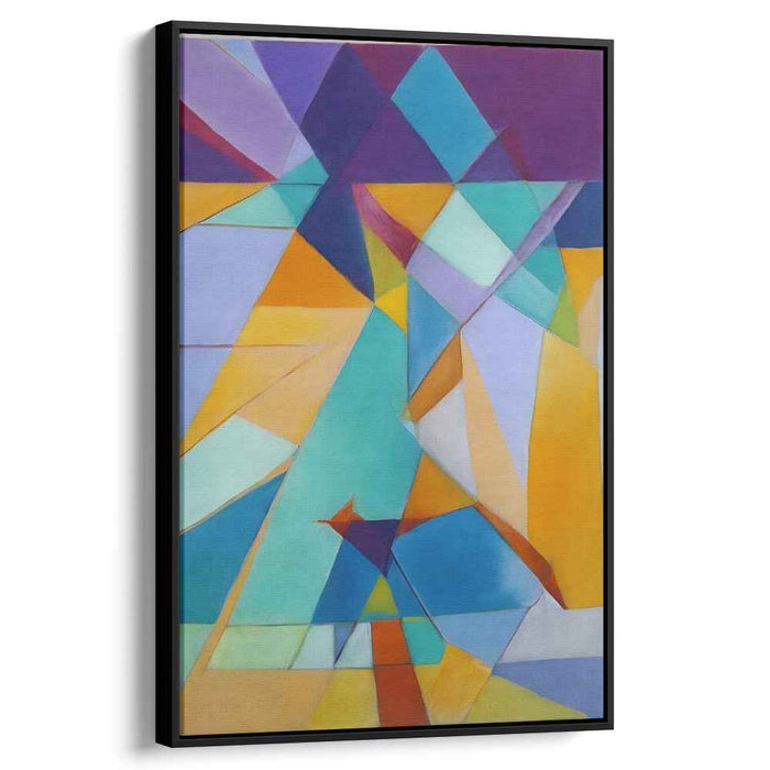 Tropical Fusion: Vibrant Turquoise and Orange Abstract Canvas Art