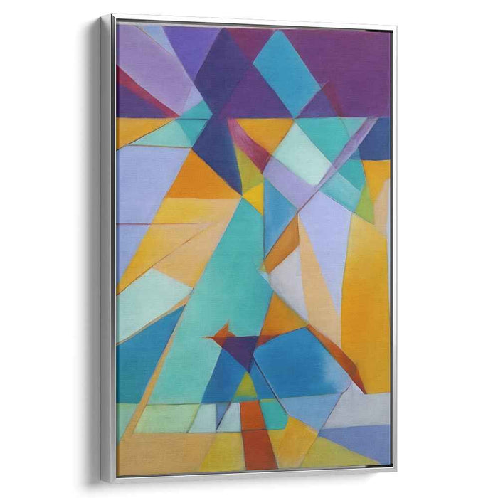 Tropical Fusion: Vibrant Turquoise and Orange Abstract Canvas Art