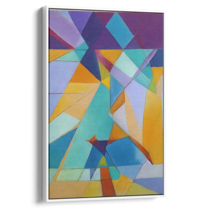 Tropical Fusion: Vibrant Turquoise and Orange Abstract Canvas Art