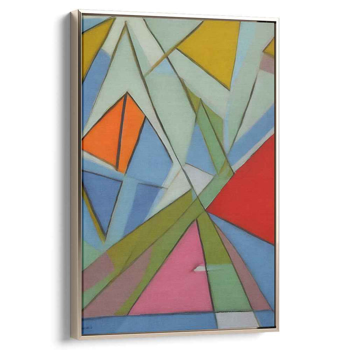 Geometric Mirage Whispers: Abstract Triangular Canvas Art Print