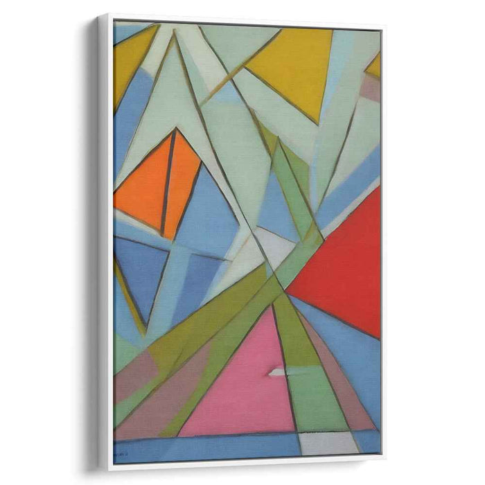 Geometric Mirage Whispers: Abstract Triangular Canvas Art Print