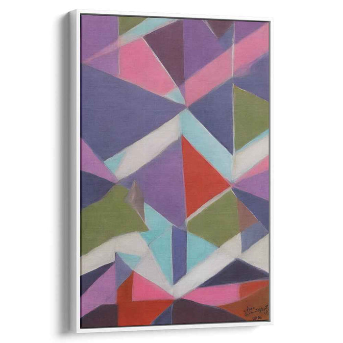 Frenetic Prism Dance: Vibrant Abstract Cubist Canvas Art