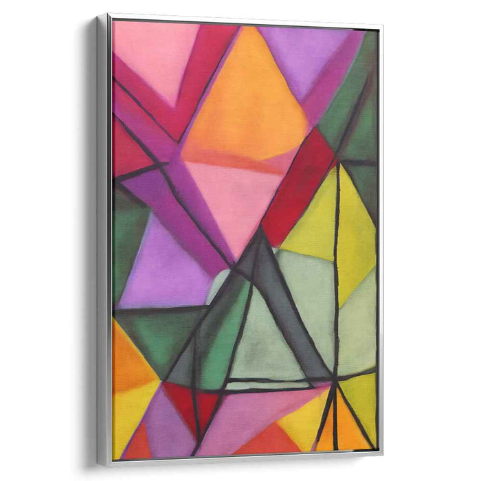 Luminous Prism Symphony: Vibrant Geometric Abstract Canvas Art