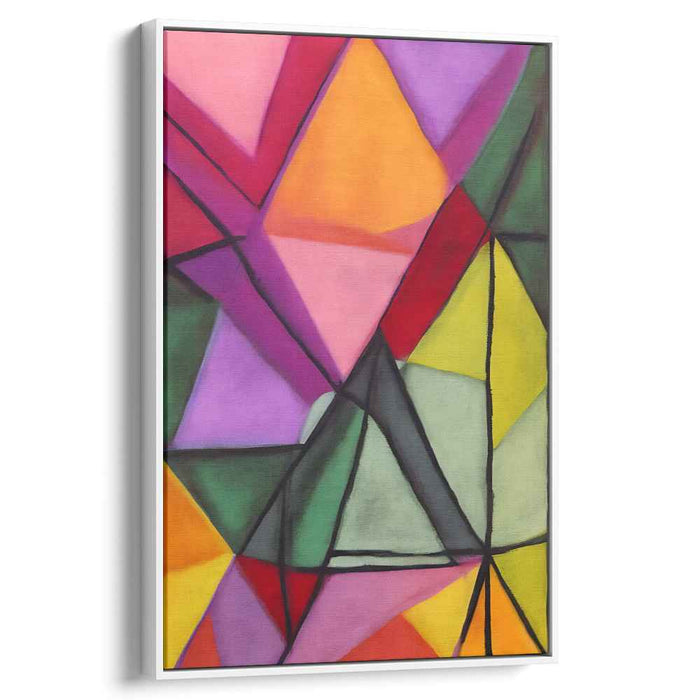 Luminous Prism Symphony: Vibrant Geometric Abstract Canvas Art