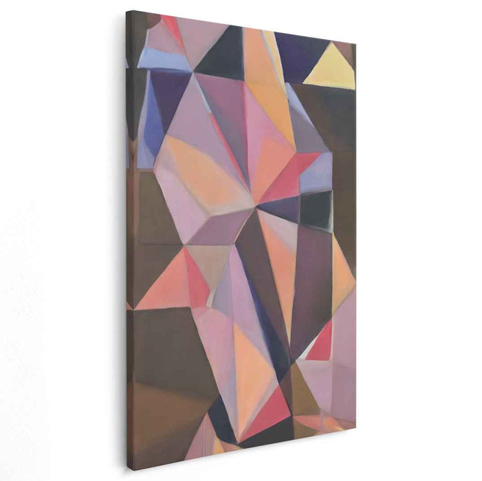 Vibrant Prism Palette Burst: Abstract Colorful Triangle Canvas Art Print