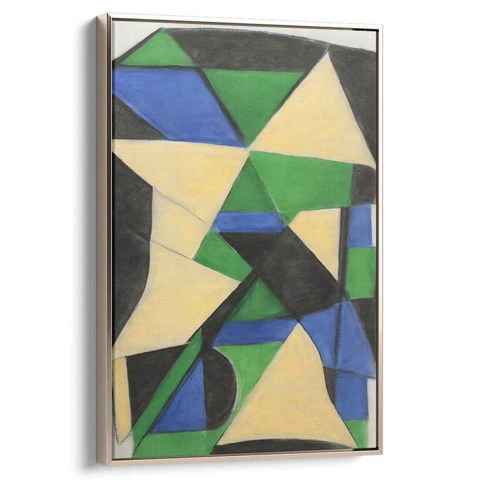 Echoes Of Emerald Seas: Modernist Green and Blue Abstract Canvas Art