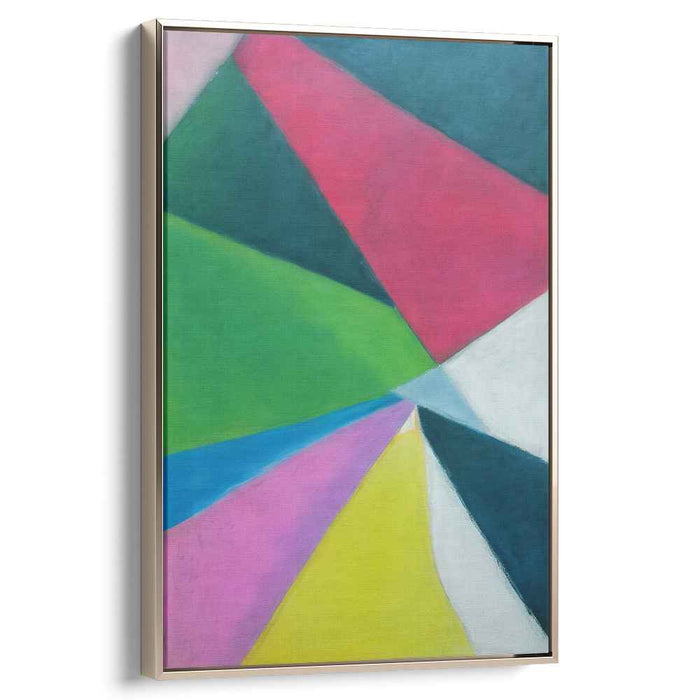 Geometry in Neon Hues: Vibrant Abstract Geometric Canvas Art