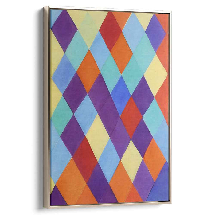 Infinite Prism Burst: Vibrant Diamond Pattern Canvas Art Print