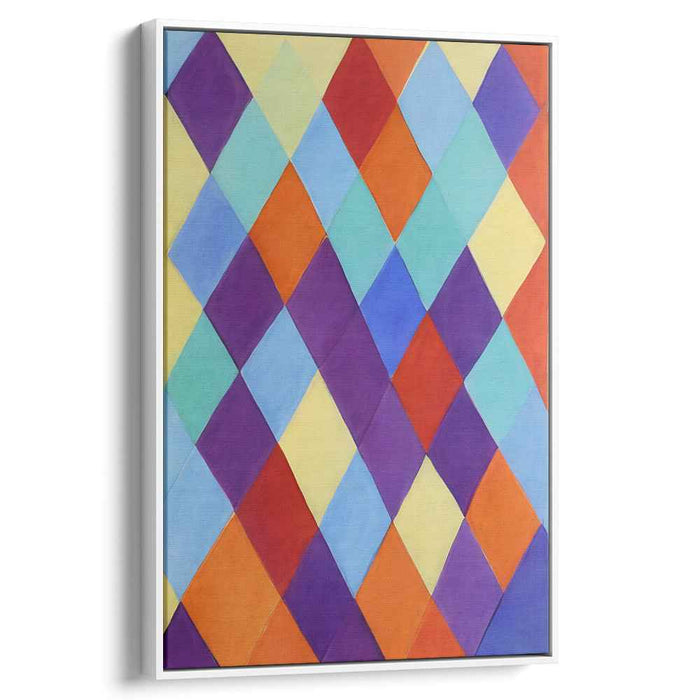 Infinite Prism Burst: Vibrant Diamond Pattern Canvas Art Print