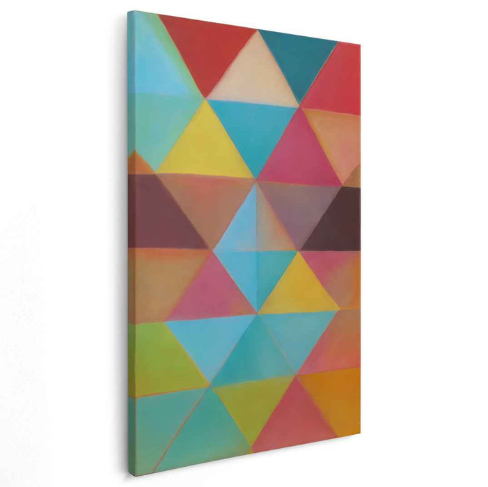 Abstract Prism Harmony: Vibrant Abstract Triangle Canvas Art