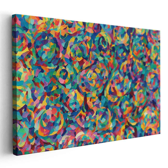 Blossoms in Chromatic Symphony: Vivid Abstract Floral Canvas Art