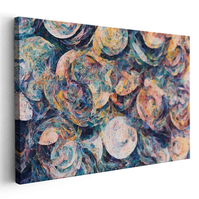 Swirling Hues: Abstract Expressionist Floral Canvas Art Print