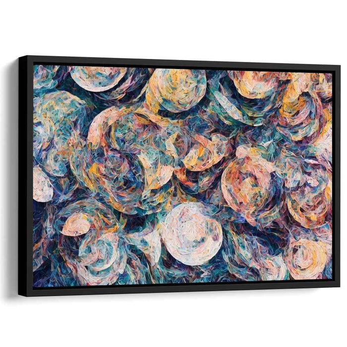 Swirling Hues: Abstract Expressionist Floral Canvas Art Print