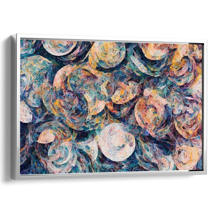 Swirling Hues: Abstract Expressionist Floral Canvas Art Print