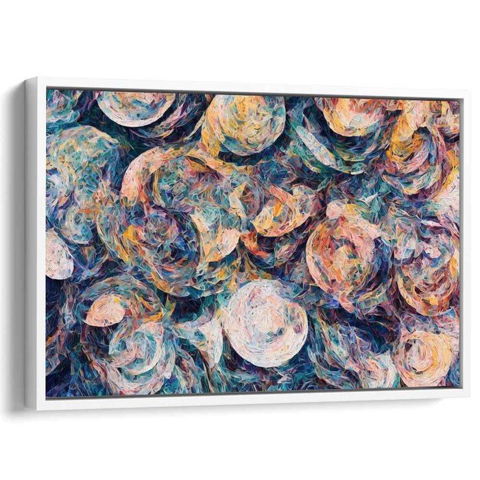 Swirling Hues: Abstract Expressionist Floral Canvas Art Print