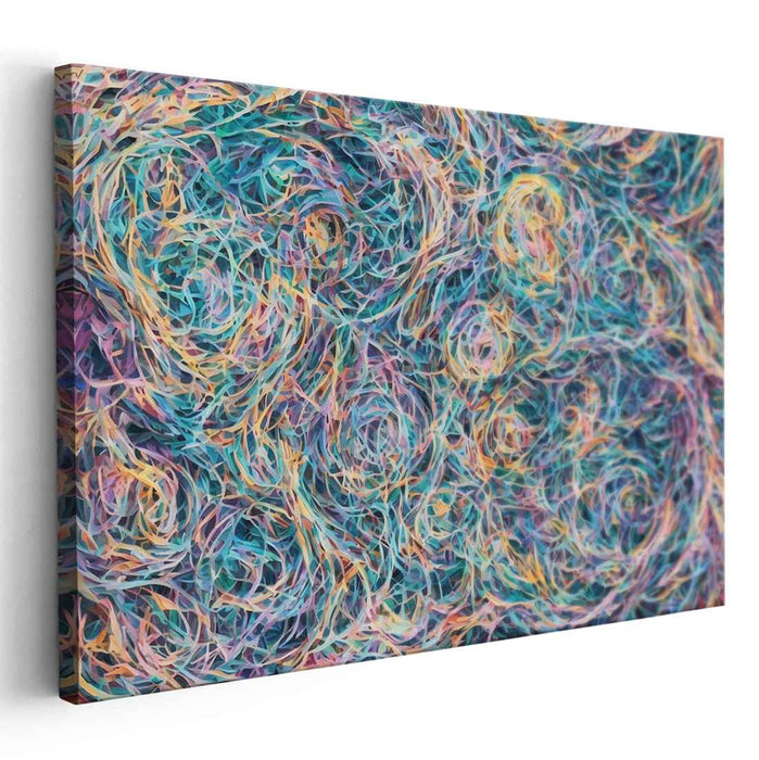 Whirlwind Melody Dance: A Kaleidoscope of Abstract Whirls Canvas Art