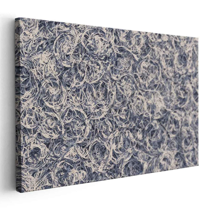 Ink Sea Whispers: Abstract Expressionist Navy and White Canvas Art