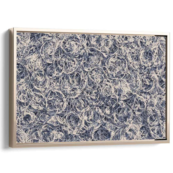 Ink Sea Whispers: Abstract Expressionist Navy and White Canvas Art