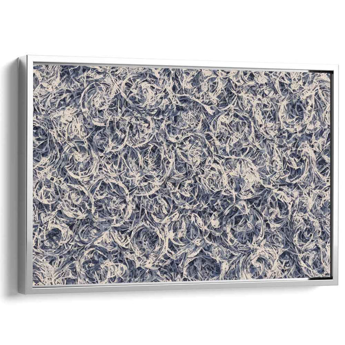 Ink Sea Whispers: Abstract Expressionist Navy and White Canvas Art