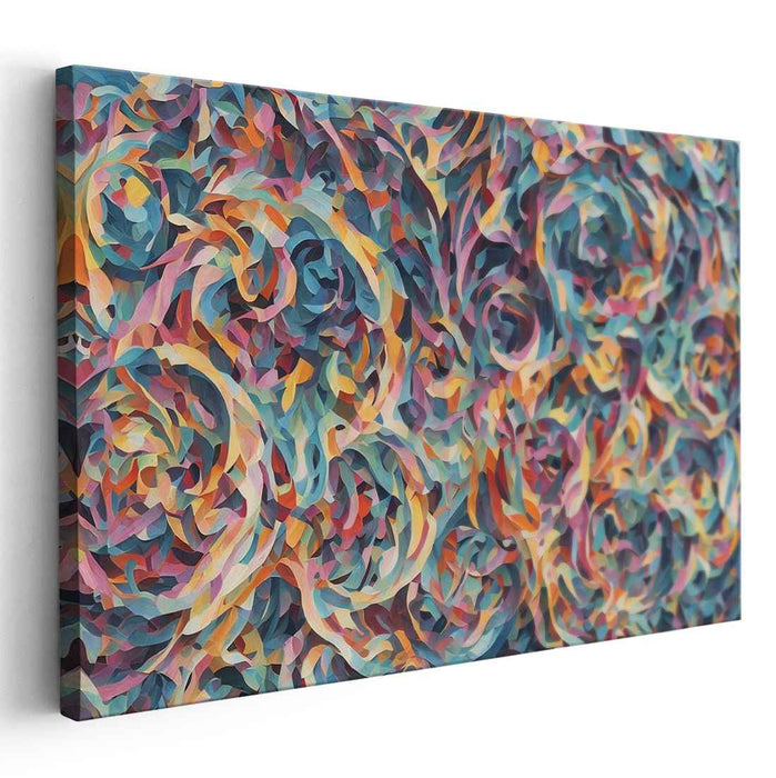 Ebullient Whorls: Abstract Expressionist Swirling Color Canvas Art Print