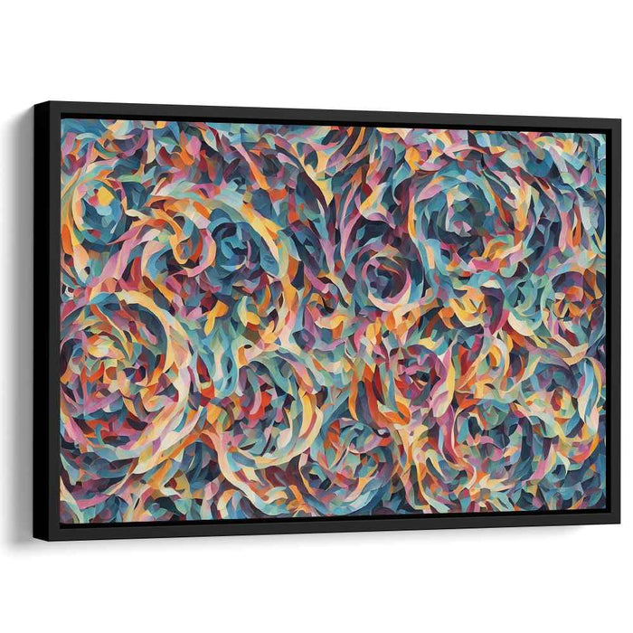 Ebullient Whorls: Abstract Expressionist Swirling Color Canvas Art Print