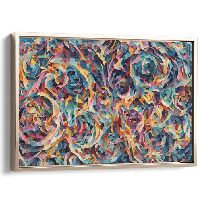 Ebullient Whorls: Abstract Expressionist Swirling Color Canvas Art Print