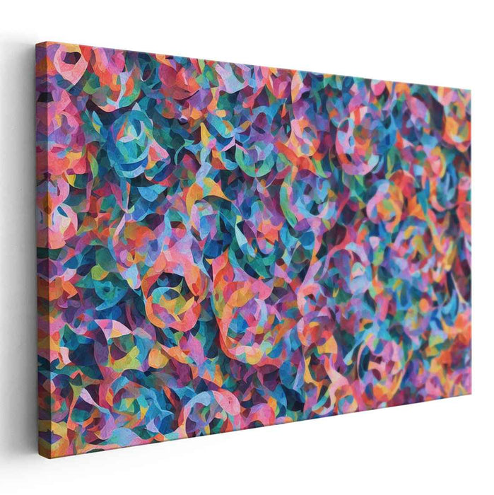 Whirling Daze: Vibrant Abstract Swirls Canvas Art Print
