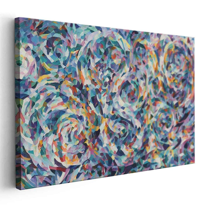 Arcane Fusion: Abstract Mosaic Swirl Canvas Art Print