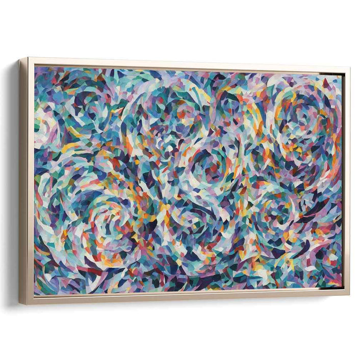 Arcane Fusion: Abstract Mosaic Swirl Canvas Art Print