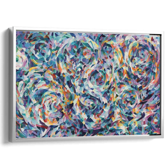 Arcane Fusion: Abstract Mosaic Swirl Canvas Art Print