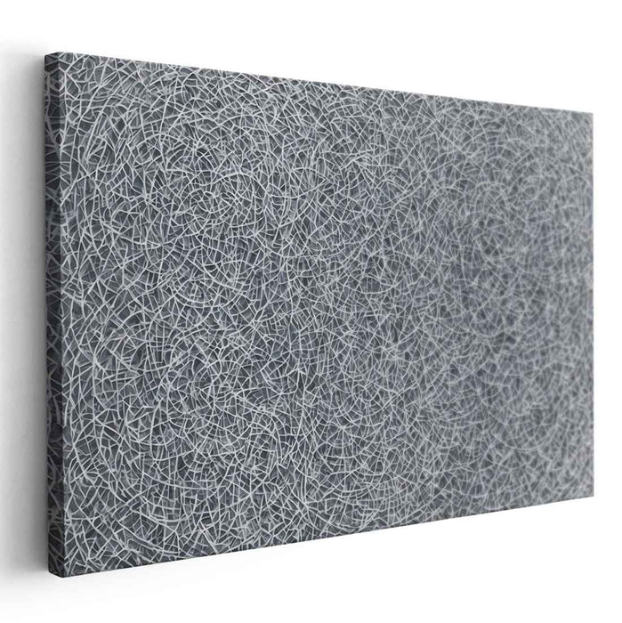 Whispers of Concrete Emotions: Abstract Expressionist Gray Line Work Canvas Art