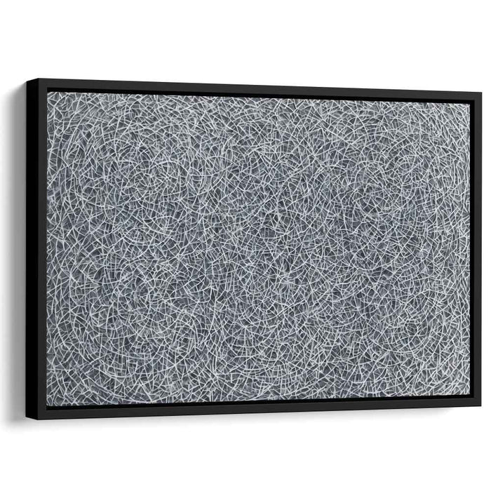 Whispers of Concrete Emotions: Abstract Expressionist Gray Line Work Canvas Art