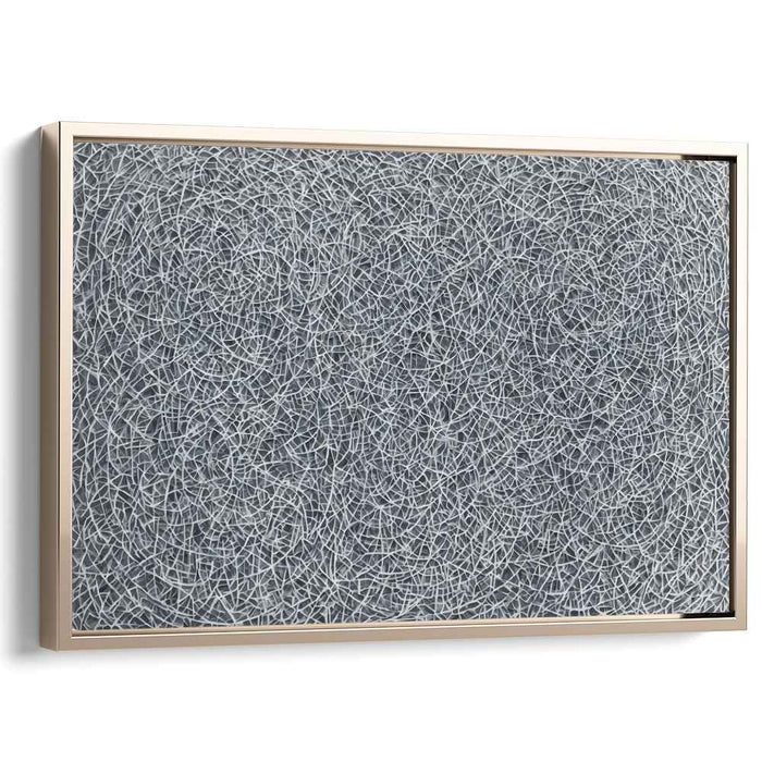 Whispers of Concrete Emotions: Abstract Expressionist Gray Line Work Canvas Art