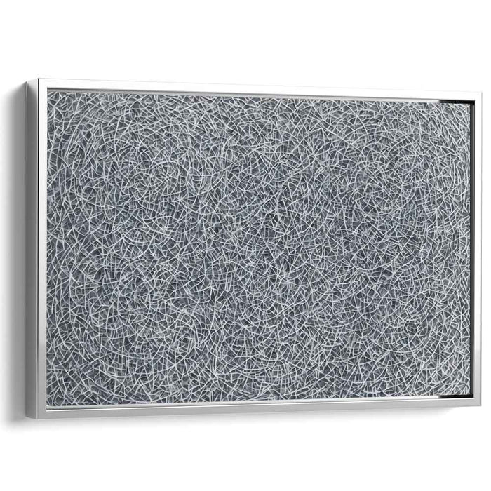 Whispers of Concrete Emotions: Abstract Expressionist Gray Line Work Canvas Art