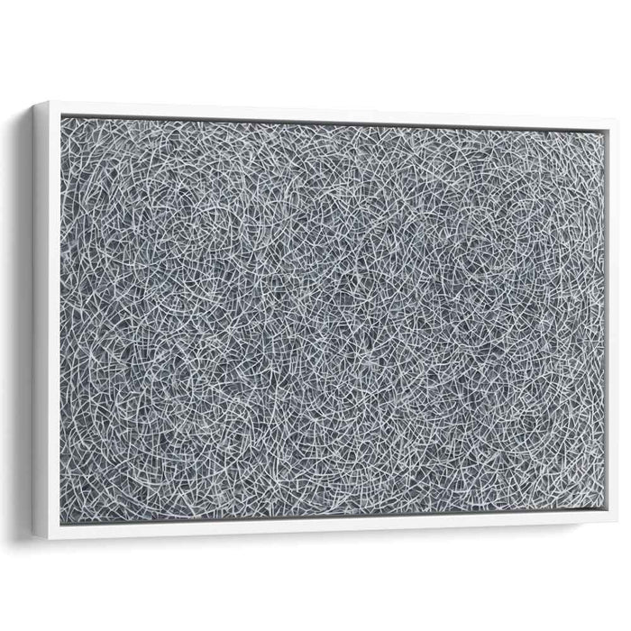 Whispers of Concrete Emotions: Abstract Expressionist Gray Line Work Canvas Art