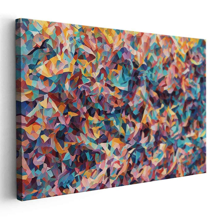 Unpredictable Shapes Dance: Dynamic Abstract Geometric Canvas Art